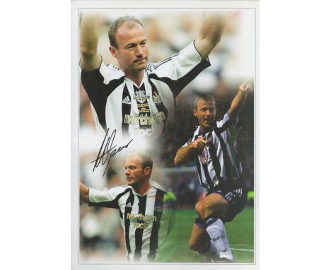 Alan Shearer signed 16x12 inches colour Newcastle United print. Alan Shearer CBE DL (born 13 August 1970) is an English footb