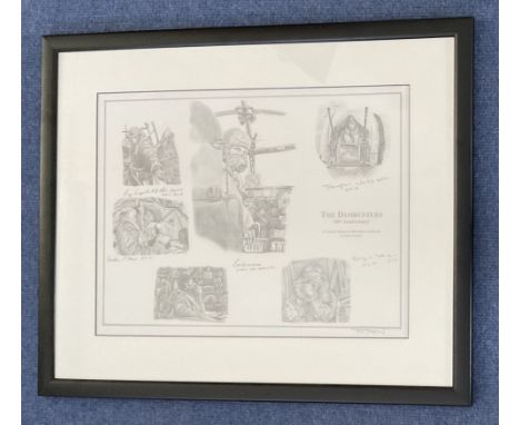 Dambusters 50th Anniversary 22x18 multi framed and mounted black and white print by Steve Pepper signed veterans Ray Grayston