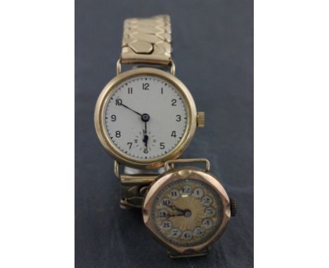 Two ladies 9ct yellow gold vintage watches