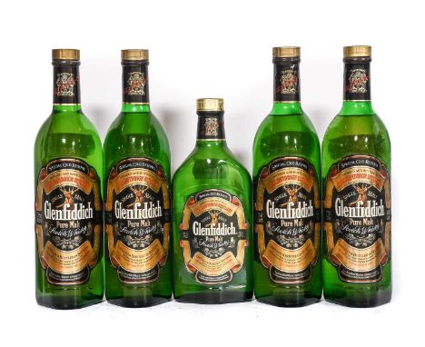 Glenfiddich Pure Malt Scotch Whisky, 1980s bottling, 40% vol 75cl (four bottles), Glenfiddich Pure Malt Scotch Whisky, 1980s 