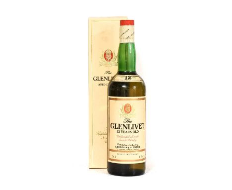 Glenlivet 12 Year Old Highland Malt Scotch Whisky, 1980s bottling, 40% vol 75cl, in original cardboard sleeve (one bottle)
