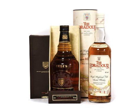 Bells 21 Year Old Very Rare Scotch Whisky, 40% vol 75cl (one bottle), The Edradour Single Highland Malt Scotch Whisky, 40% vo