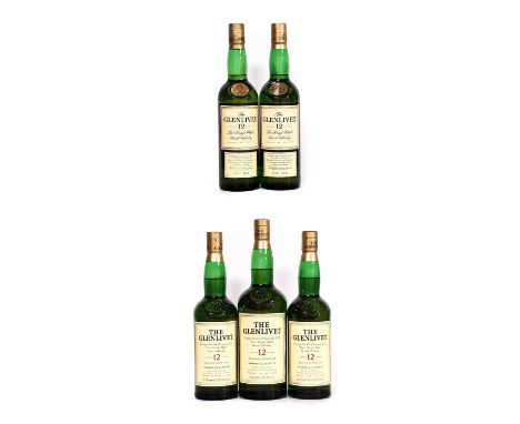 The Glenlivet 12 Year Old Pure Single Malt Scotch Whisky, 40% vol 70cl, in original cardboard sleeves and tubes (four bottles