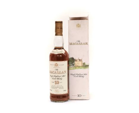 The Macallan 10 Year Old Single Malt Highland Scotch Whisky, in original cardboard sleeve, 40% vol 70cl (one bottle)