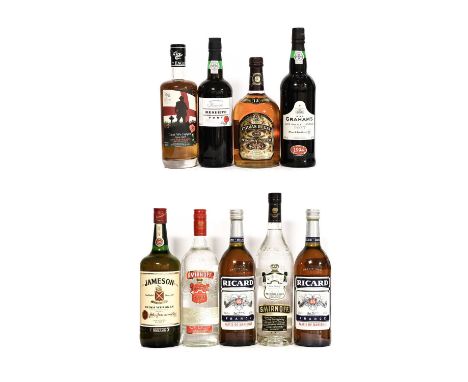 Chivas Regal 12 Year Old Premium Scotch Whisky (one bottle), Jameson Irish Whiskey, (one litre bottle), The English Whisky Co