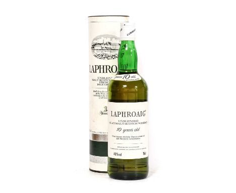 Laphroaig 10 Year Old Single Islay Scotch Malt Whisky, pre-Royal Warrant bottling, 43% vol 75cl (one bottle)