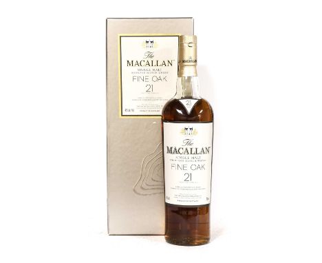 The Macallan Fine Oak 21 Year Old Single Malt Highland Scotch Whisky, in original box, 43% vol 700ml (one bottle)