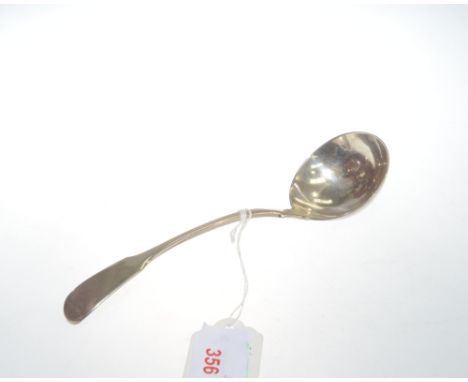 A George III silver sauce ladle, London 1779, fiddle pattern. 1.78 troy ounces