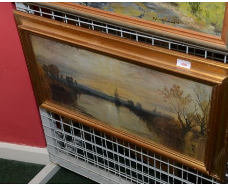 After Turner. Chicester Canal, print in a gilt frame