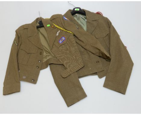 A USA army hat and blouse; tog. with A USA uniform jacket