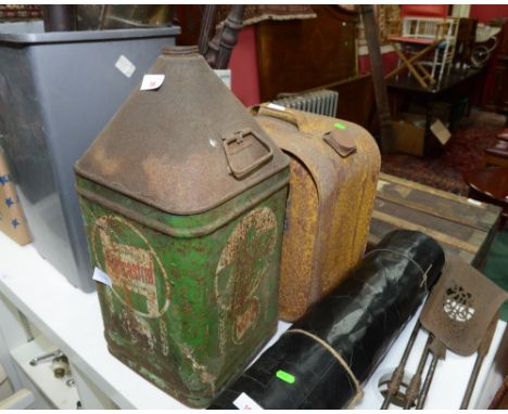 Two vintage oil cans