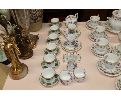 A small quantity of Royal Worcester Hop teaware together with a small quantity of Hammersley Victorian Violets pattern teawar