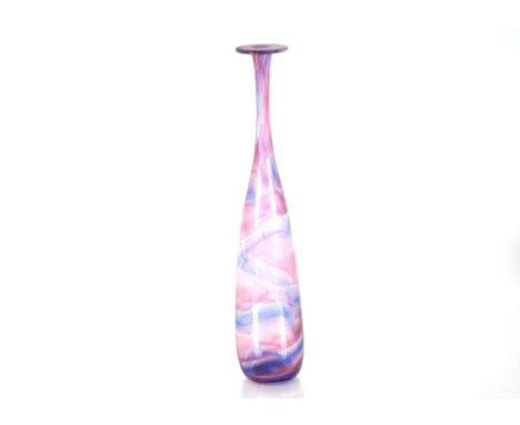 An Art Glass vase of slender form with flared rim (AF)