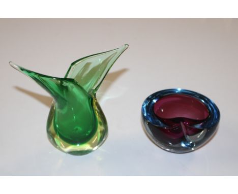 An Art Glass vase and Art Glass bowl