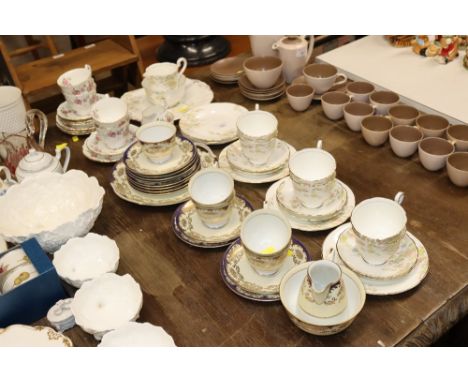 A quantity of various teaware to include Radfords "Waterlily" pattern; Noritake; Aynsley "Grotto Rose" etc