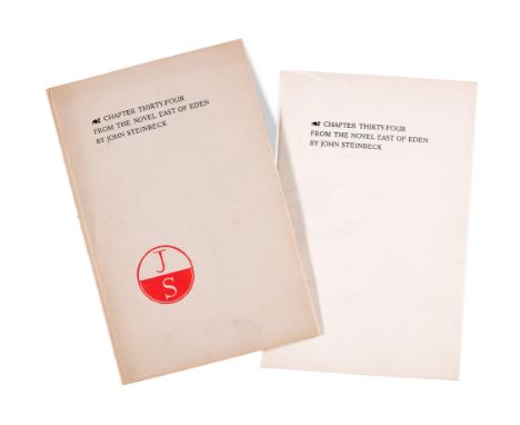 Steinbeck (John) Chapter Thirty-Four from the Novel East of Eden, printed in red and black, original wrappers, lightly crease