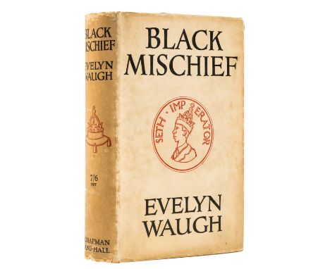 Waugh (Evelyn) Black Mischief, first trade edition, signed by the author on title, map frontispiece, pencil ownership inscrip