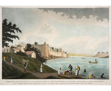 India.- Moffatt (James) [Views in India], twelve plates only, etchings and aquatint, four with full hand-colouring, likely or