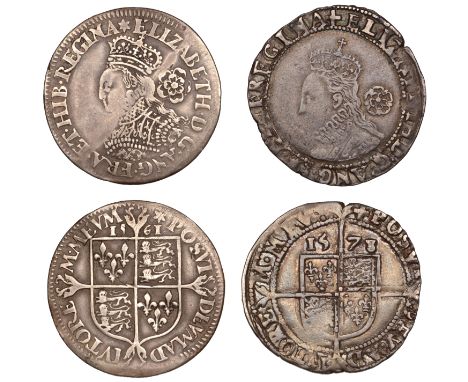 Elizabeth I, Fifth issue, Sixpence, 1578, mm. Greek cross, bust 5A, 2.88g/10h (N 1997; S 2572); Milled coinage, Sixpence, 156