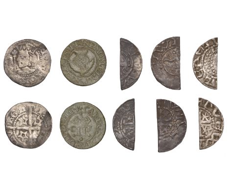 SCOTLAND, Charles I, Turner (S 5598); together with a David II Penny of Edinburgh and cut Halfpence (3), all William the Lion