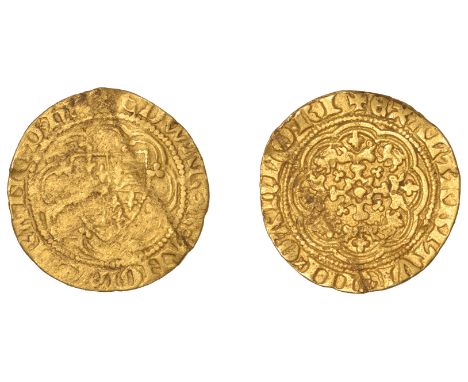 Edward III (1327-1377), Pre-Treaty period, Quarter-Noble, series Ga/Gd mule, obv. annulet stops, four lis in first quarter of