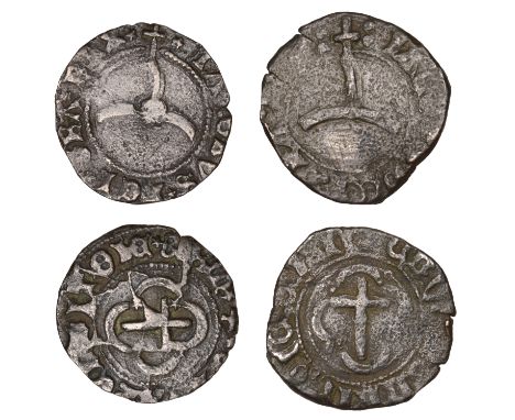 SCOTLAND, James III, Ecclesiastical issues, Bp Kennedy, Pennies (2), type IIa, orb tilted upwards, 2.29g/11h, 1.35g/12h (SCBI