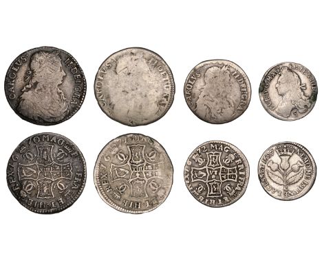SCOTLAND, Charles II, Merk, 1670, type II, thistle below bust, colon after dei and date, 5.73g/3h (Murray 17; SCBI 35, 1581; 