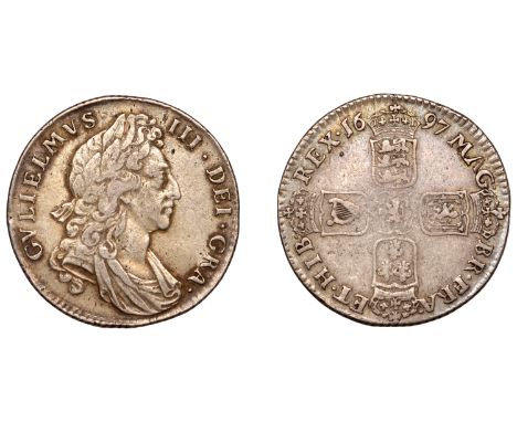 William III (1694-1702), Shilling, 1697, first bust (ESC 1117; S 3497). Toned, about very fine £70-£90