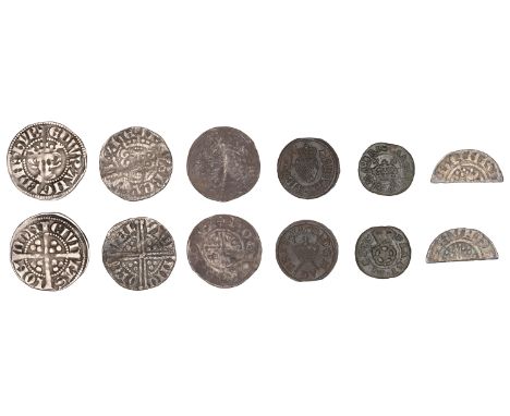 Edward I, Penny, class 4b, London, 1.32g/6h (S 1395); together with other Pennies (2), a cut Halfpenny and base metal Farthin
