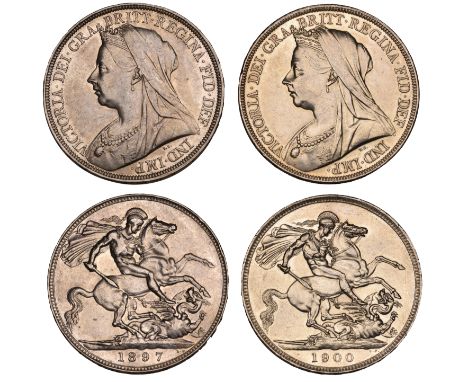 Victoria, Crowns (2), 1897 lxi, 1900 lxiii (S 3937) [2]. Last very fine, first better, both cleaned £150-£180