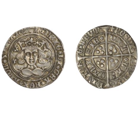 Henry VI (First reign, 1422-1461), Rosette-Mascle issue, Groat, Calais, mm. crosses II/V, mascle after rex and before la, oth