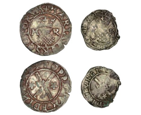 SCOTLAND, Mary, First Period, Bawbee, mm. cross on obv., lis on rev., single-arched crown, voided saltire, 2.15g/5h (S 5433);