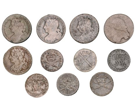 SCOTLAND, Charles II, Bawbees (2), 1677, 1678 (S 5628); together with other Scottish copper coins (9), Charles II to William 
