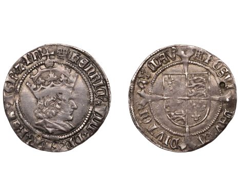 Henry VIII (1509-1547), First coinage, Groat, mm. portcullis crowned (with chains on obv.), reads agl’ z fr’, 2.90g/3h (N 176