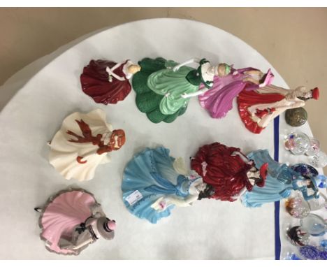 Nine boxed figurines to inc Coalport, Scarlett, 'Merry Christmas' etc; together with three boxed Royal Worcester figurines