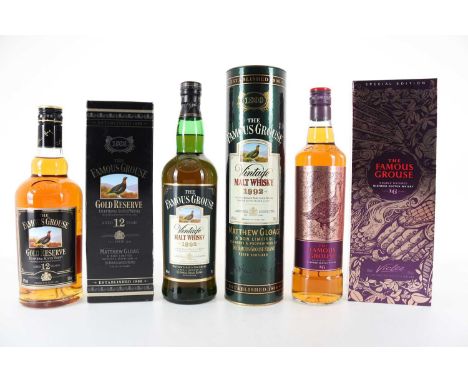 3 BOTTLES OF FAMOUS GROUSE INCLUDING 1992 VINTAGE MALT  Famous Grouse 1992 Vintage Malt - 40% ABV / 70clFamous Grouse 16 Year