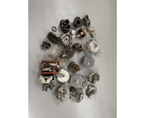 A large quantity of Norton engine componentsincluding crankcases; cylinder barrels; cylinder heads; cams; crankshafts and oth