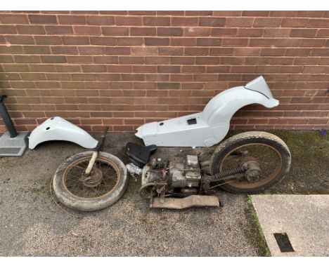 A Velocette LE projectcomprising of engine; front forks; leg shields; bodywork and other associated parts, condition and comp