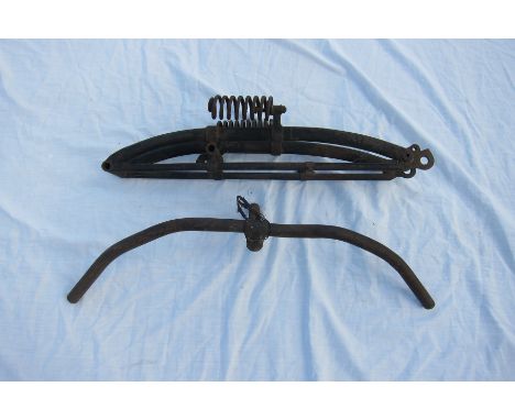 A set of Vintage fork bladestogether with a pair of handlebars, condition and completeness unknown, close inspection advised.