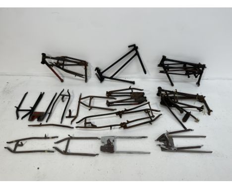 A quantity of frame componentsbelieved mostly Vintage and early Post-Vintage Ariel 250cc type components. Varying states of c