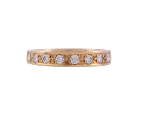 
	
		A DIAMOND HALF ETERNITY RING
		Set with brilliant cut diamonds, approximately 0.48 carats total, partial 18 carat gold h