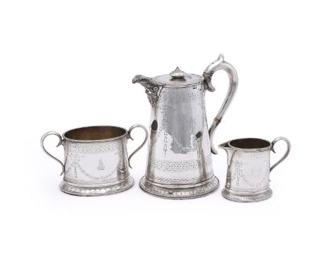 
	
		Y&nbsp;A VICTORIAN SCOTTISH SILVER OVAL THREE PIECE TEA SET
		MACKAY, CUNNINGHAM &amp; CO., EDINBURGH 1870 (1) AND 1871 