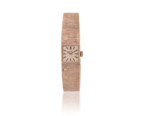 
	
		OMEGA, REF. 1061 
		LADY'S 9 CARAT GOLD BRACELET WATCH, NO. 711569, CIRCA 1972
		Movement: Cal. 485, manual wind, 17 jew