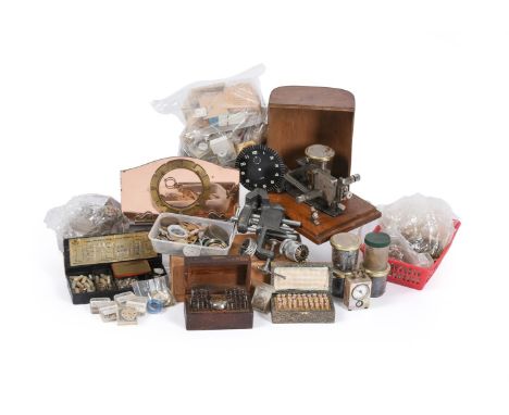 A COLLECTION OF WATCH PARTS AND TOOLS Recommended for spares and repairs purposes only.  Condition Report:  There is no condi