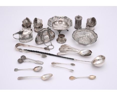 
	
		A COLLECTION OF SILVER ITEMS
		To include: a set of six circular napkin rings by Henry Williamson Ltd., Birmingham 1915,