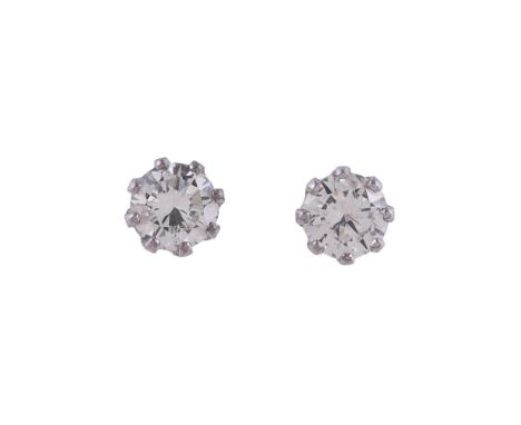 
	
		A PAIR OF DIAMOND SINGLE STONE EAR STUDS
		The brilliant cut diamonds in eight claw settings
		Size/dimensions: 0.5cm di