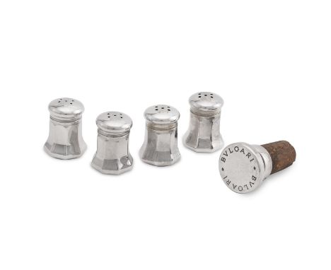 
	
		A CASED SET OF FOUR SILVER COLOURED OCTAGONAL BALUSTER PEPPERETTES
		CARTIER, STAMPED STERLING
		4cm (1 1/2in) high
		To