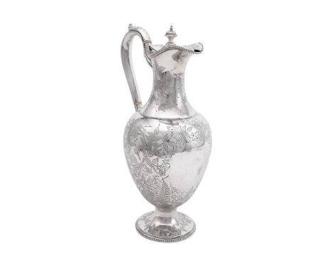 
	
		Y&nbsp;A VICTORIAN SILVER WINE FLAGON
		ATKIN BROTHERS, SHEFFIELD 1882
		With a domed finial to the domed cover and a be