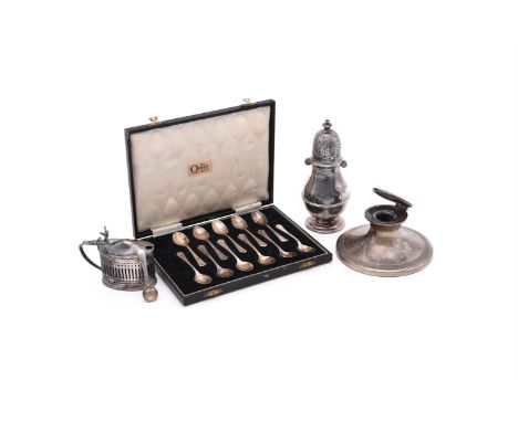 
	
		A COLLECTION OF SILVER ITEMS
		To include: a baluster bayonet sugar caster by R. &amp; W. Sorley, Sheffield 1928, with a