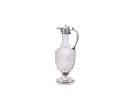 
	
		A RUSSIAN SILVER COLOURED MOUNTED WINE DECANTER
		ST. PETERSBURG, 1908 - 1926 84 ZOLOTNIKI MARK
		With a ball finial to 